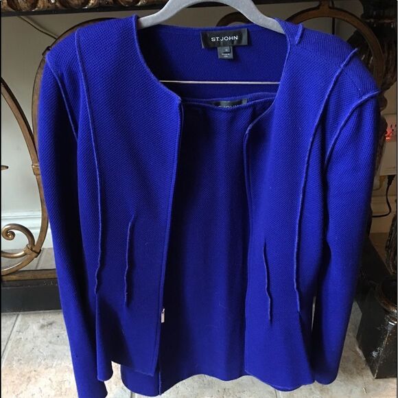 ST. JOHN Blue Seamed Suit - Picture 8 of 8